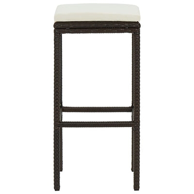 vidaXL Bar Stools with Cushions 6 pcs Black Poly Rattan