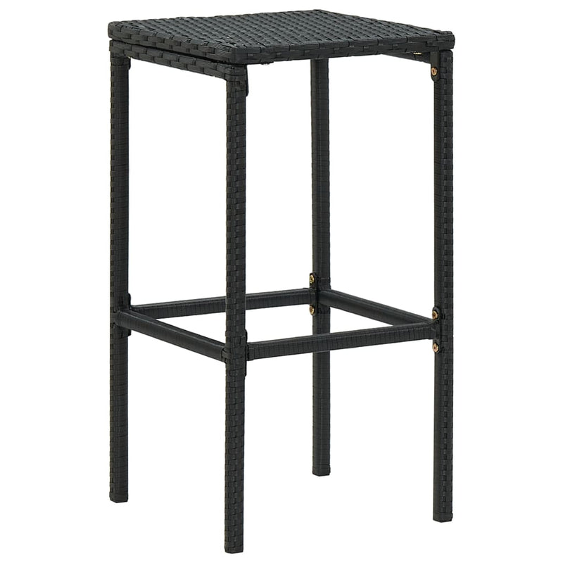 vidaXL Bar Stools with Cushions 6 pcs Black Poly Rattan