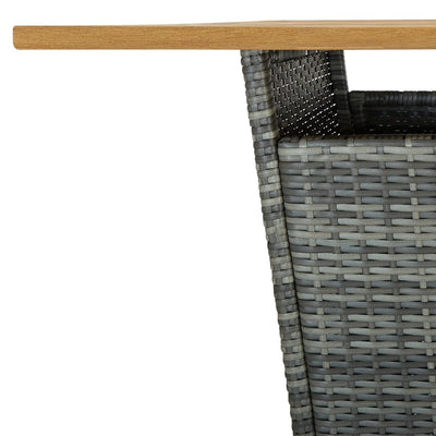 vidaXL Bar Table Black 60x60x110 cm Poly Rattan and Solid Acacia Wood