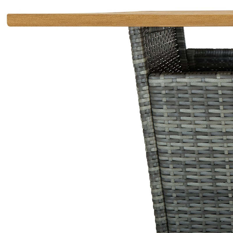 vidaXL Bar Table Black 60x60x110 cm Poly Rattan and Solid Acacia Wood