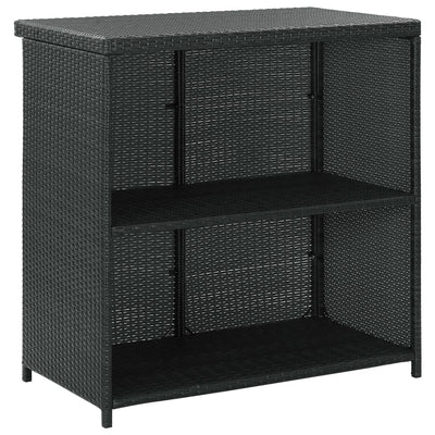vidaXL 3 Piece Bar Set Poly Rattan Black