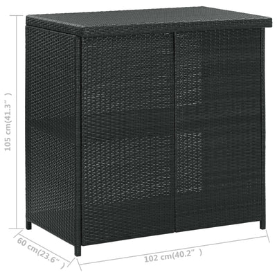 vidaXL 3 Piece Bar Set Poly Rattan Black
