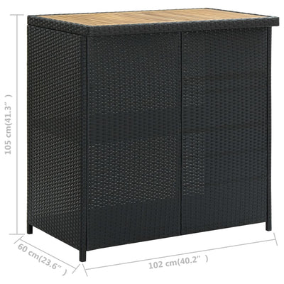 vidaXL 3 Piece Bar Set Poly Rattan Black