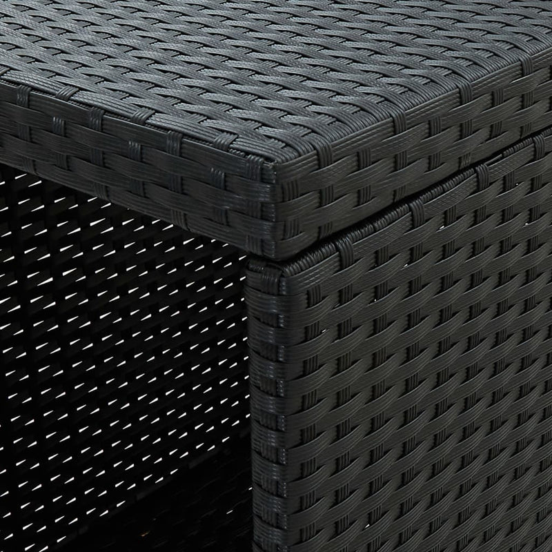 vidaXL Bar Table with Storage Rack Black 120x60x110 cm Poly Rattan