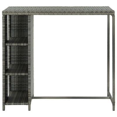vidaXL Bar Table with Storage Rack Black 120x60x110 cm Poly Rattan