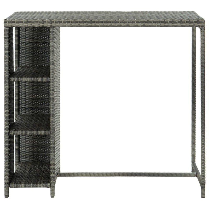 vidaXL Bar Table with Storage Rack Black 120x60x110 cm Poly Rattan