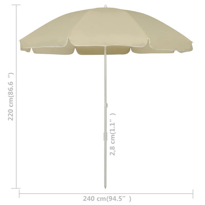 vidaXL Beach Parasol Anthracite 240 cm