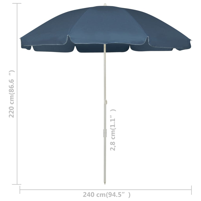 vidaXL Beach Parasol Anthracite 240 cm