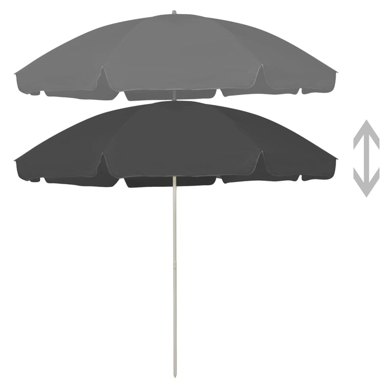 vidaXL Beach Parasol Anthracite 240 cm