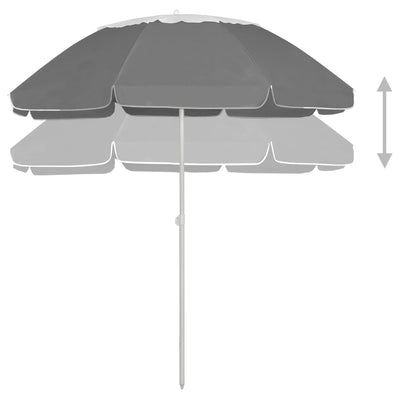 vidaXL Beach Parasol Anthracite 240 cm