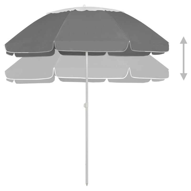 vidaXL Beach Parasol Anthracite 240 cm