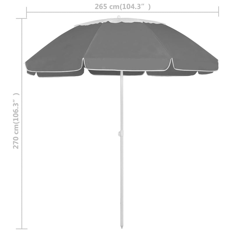 vidaXL Beach Parasol Anthracite 240 cm