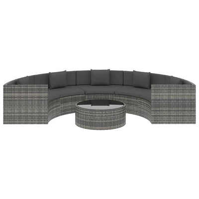 vidaXL 6 Piece Garden Lounge Set with Cushions Poly Rattan Grey