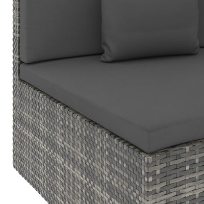 vidaXL 10 Piece Garden Lounge Set with Cushions Poly Rattan Grey