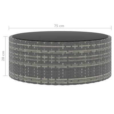 vidaXL 10 Piece Garden Lounge Set with Cushions Poly Rattan Grey