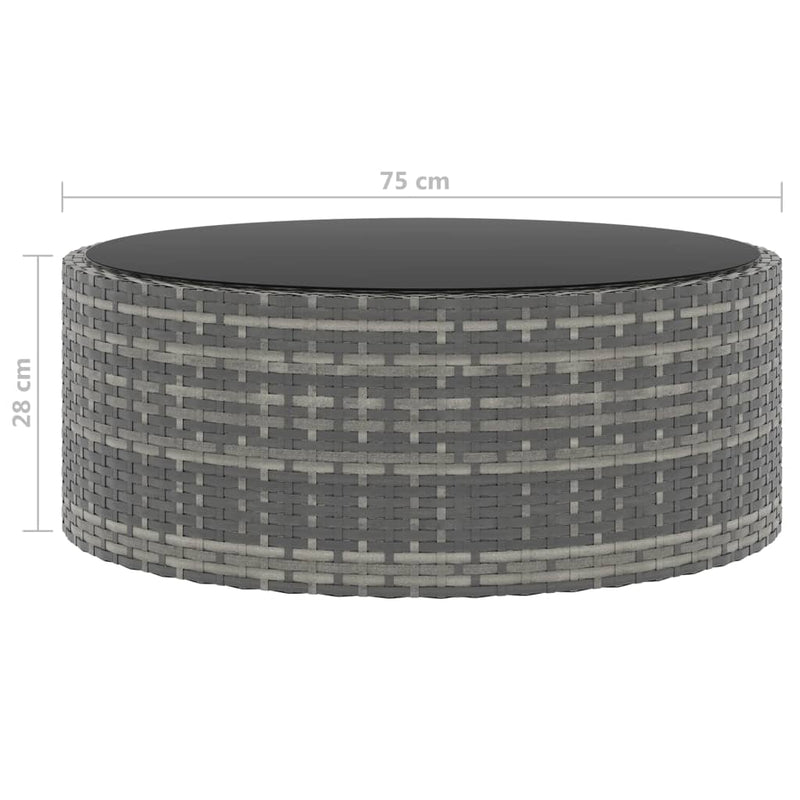 vidaXL 10 Piece Garden Lounge Set with Cushions Poly Rattan Grey