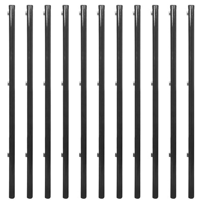 vidaXL Chain Link Fence with Posts and Hardware 1.25x25 m Grey