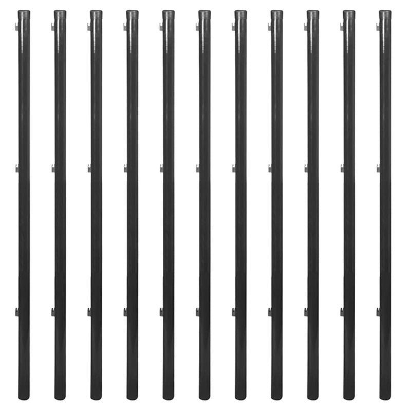 vidaXL Chain Link Fence with Posts and Hardware 1.25x25 m Grey