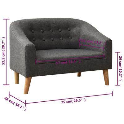 vidaXL Children Sofa Grey Fabric