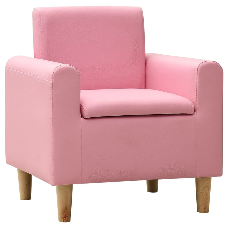 vidaXL Children Sofa Pink Faux Leather