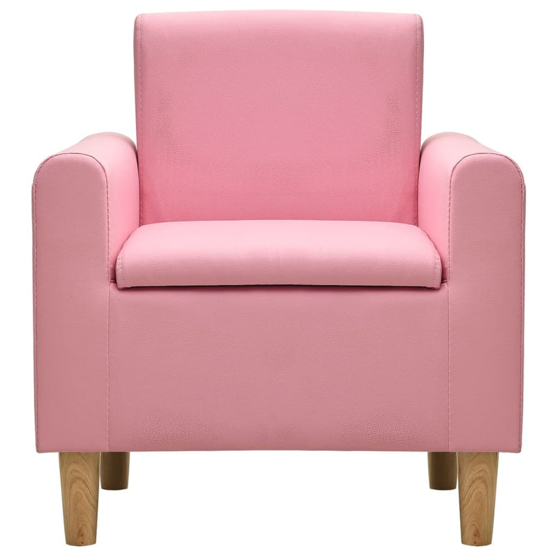 vidaXL Children Sofa Pink Faux Leather