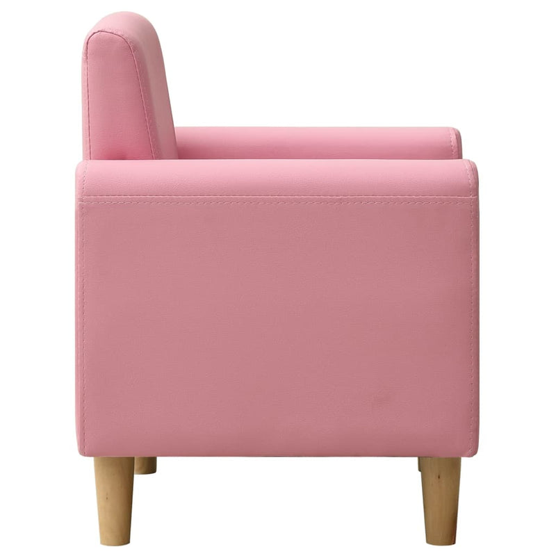 vidaXL Children Sofa Pink Faux Leather