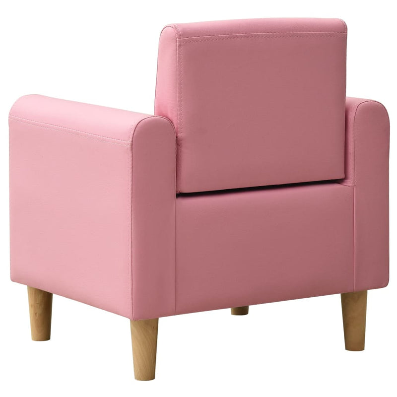 vidaXL Children Sofa Pink Faux Leather