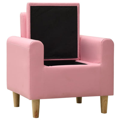 vidaXL Children Sofa Pink Faux Leather