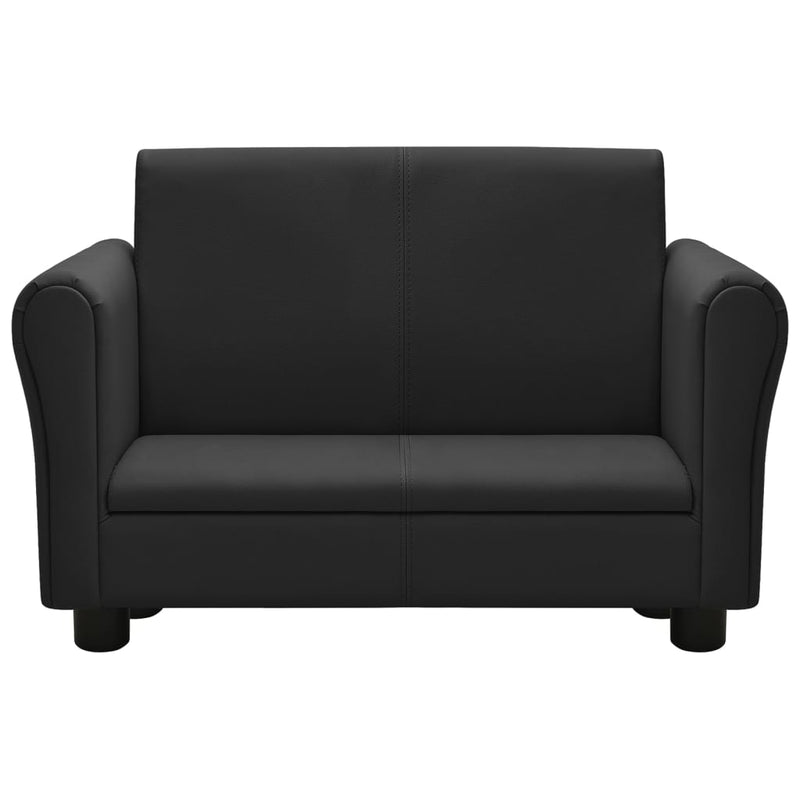 vidaXL Children Sofa with Stool Pink Faux Leather