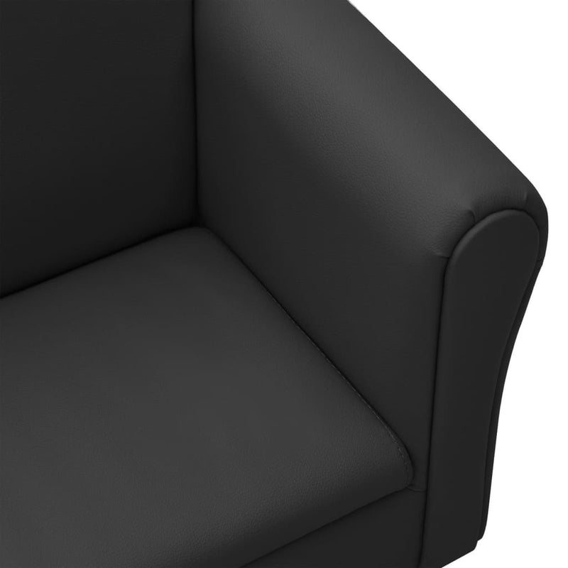 vidaXL Children Sofa with Stool Pink Faux Leather