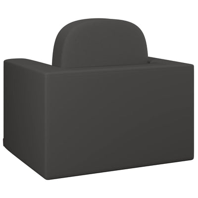 vidaXL 2-in-1 Children Sofa Black Faux Leather