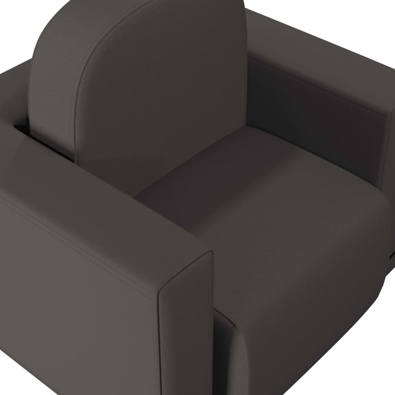 vidaXL 2-in-1 Children Sofa Black Faux Leather