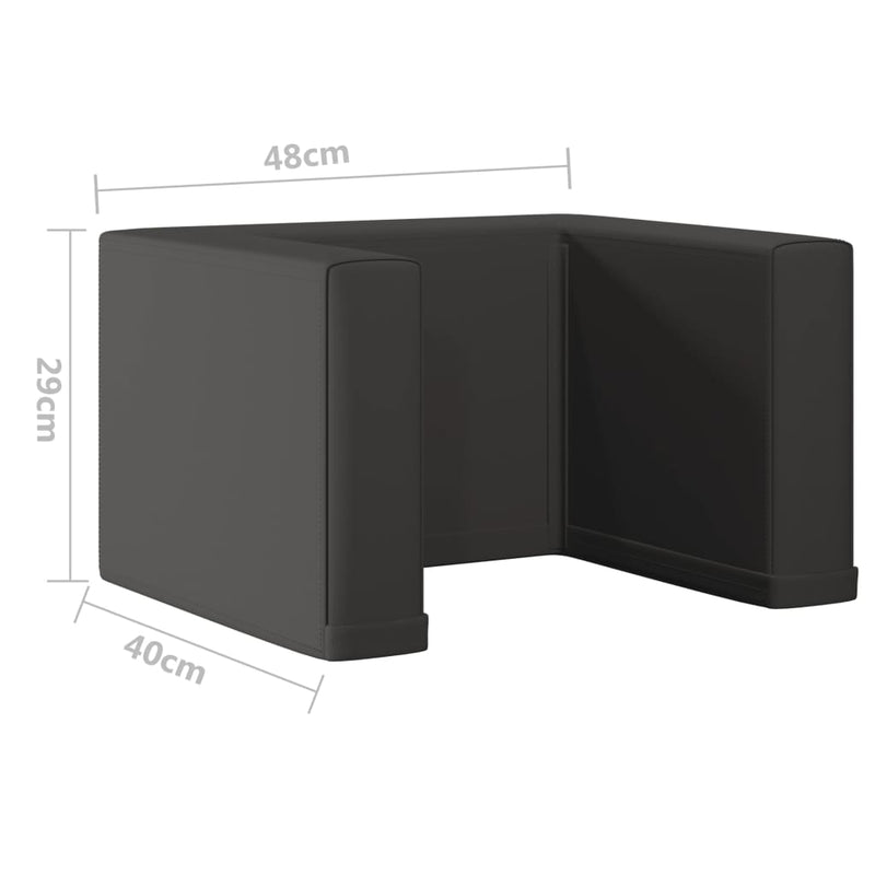 vidaXL 2-in-1 Children Sofa Black Faux Leather