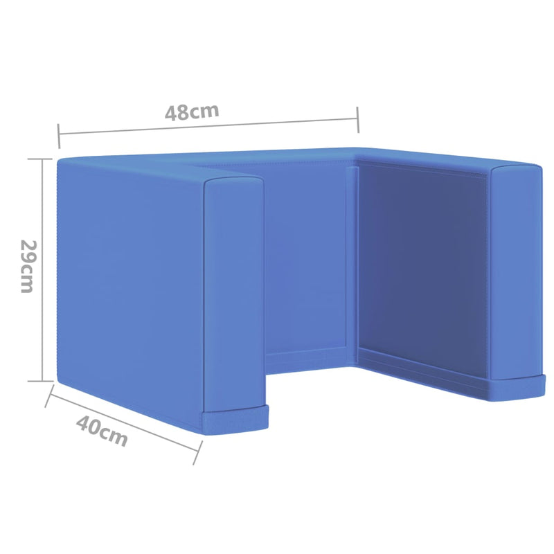 vidaXL 2-in-1 Children Sofa Black Faux Leather