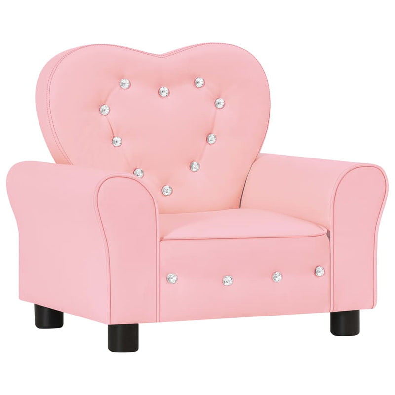 vidaXL Children Sofa Pink Faux Leather
