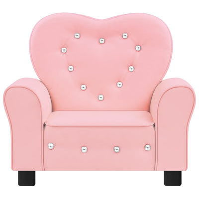 vidaXL Children Sofa Pink Faux Leather