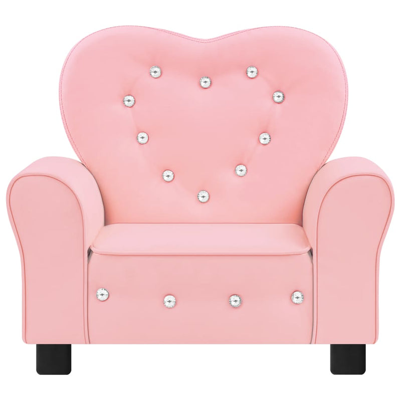 vidaXL Children Sofa Pink Faux Leather