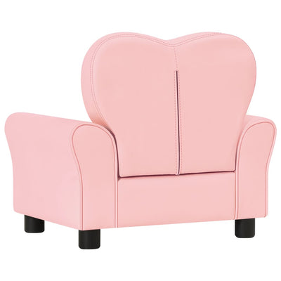 vidaXL Children Sofa Pink Faux Leather