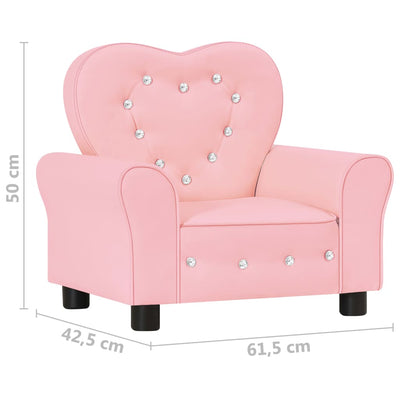 vidaXL Children Sofa Pink Faux Leather