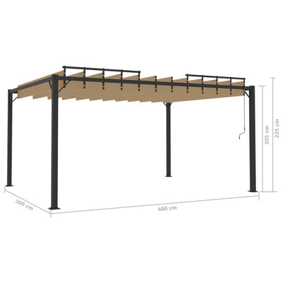 vidaXL Gazebo with Louvered Roof 3x3 m Anthracite Fabric and Aluminium