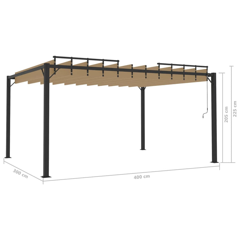 vidaXL Gazebo with Louvered Roof 3x3 m Anthracite Fabric and Aluminium