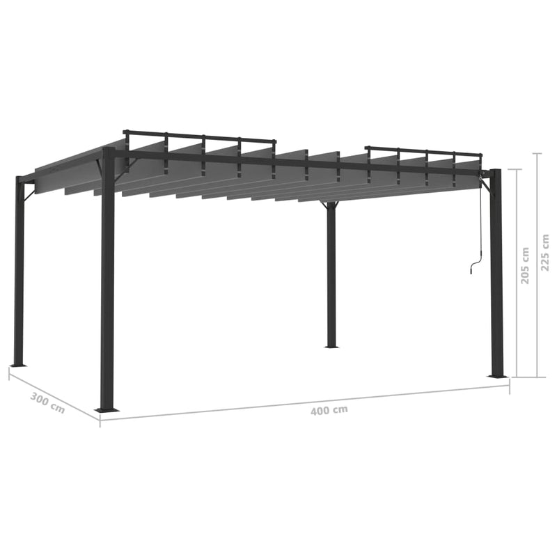 vidaXL Gazebo with Louvered Roof 3x3 m Anthracite Fabric and Aluminium
