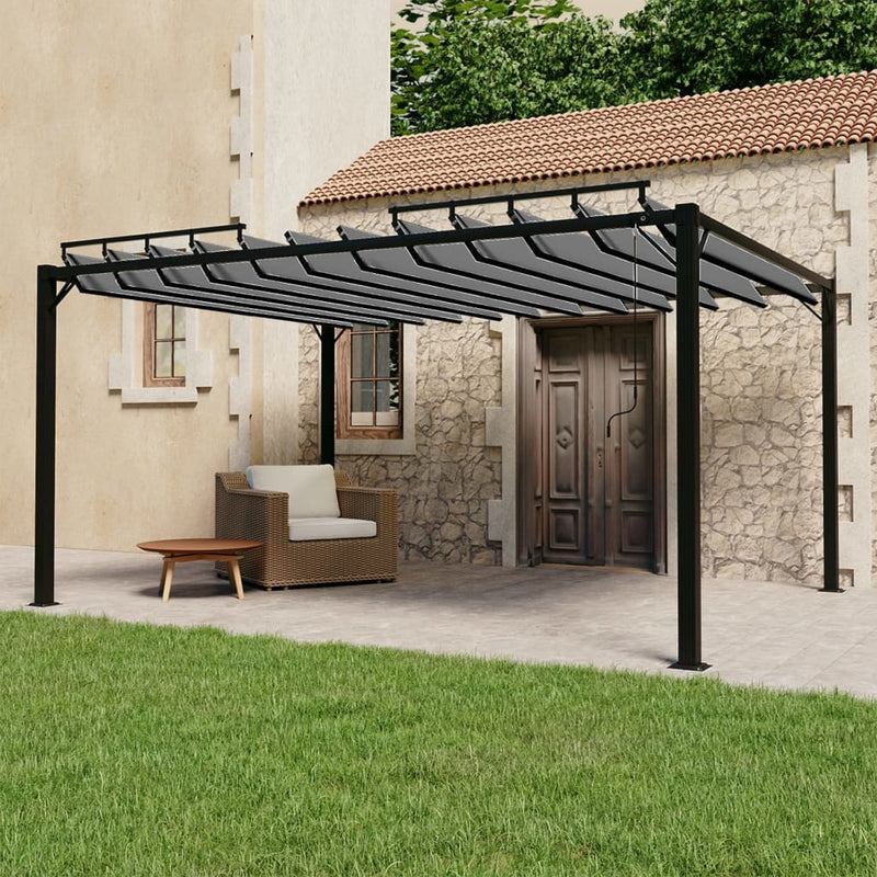 vidaXL Gazebo with Louvered Roof 3x3 m Anthracite Fabric and Aluminium