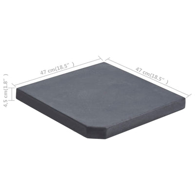 vidaXL Umbrella Weight Plate Black Granite Square 15 kg