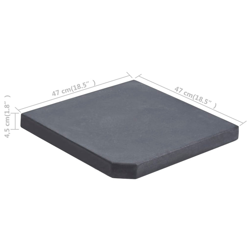 vidaXL Umbrella Weight Plate Black Granite Square 15 kg