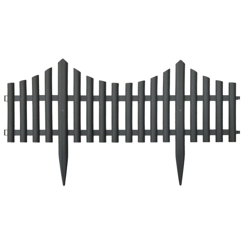 vidaXL Lawn Edgings 17 pcs Anthracite 10 m PP