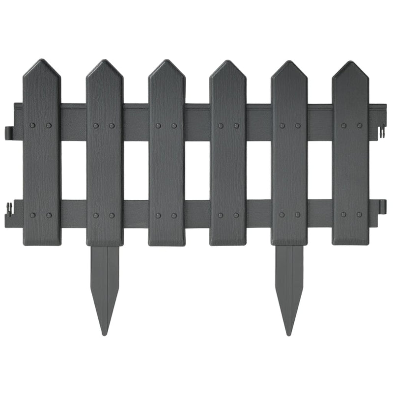 vidaXL Lawn Edgings 25 pcs Anthracite 10 m PP