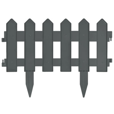 vidaXL Lawn Edgings 25 pcs Anthracite 10 m PP