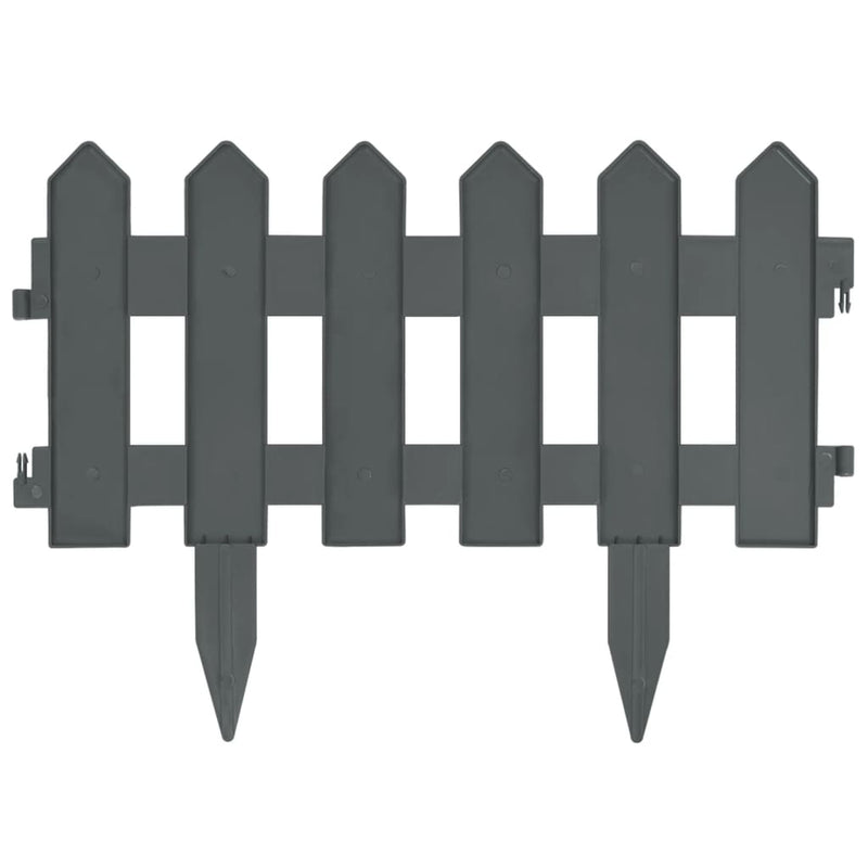 vidaXL Lawn Edgings 25 pcs Anthracite 10 m PP