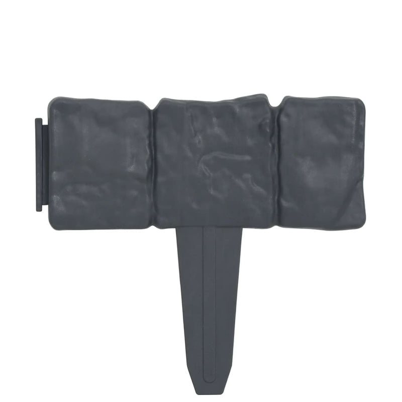 vidaXL Lawn Fence Stone Look 41 pcs Plastic 10 m